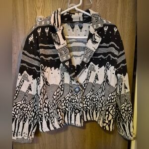 New Identity Jungle Safari  Blazer Jacket  Tapestry  Giraffe Size S